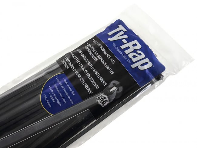Buntband Ty-Rap 185 mm, 100-pack, Svart