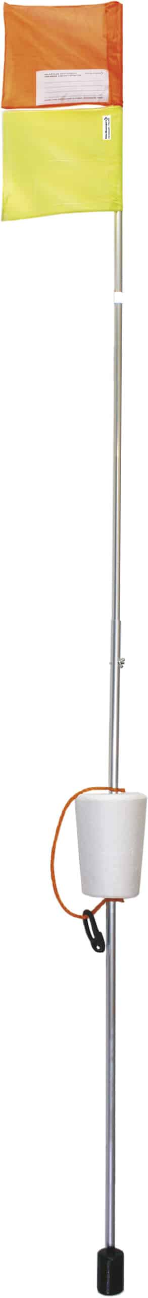 Flaggboj 2,4m 2 flaggor, med kontaktetikett