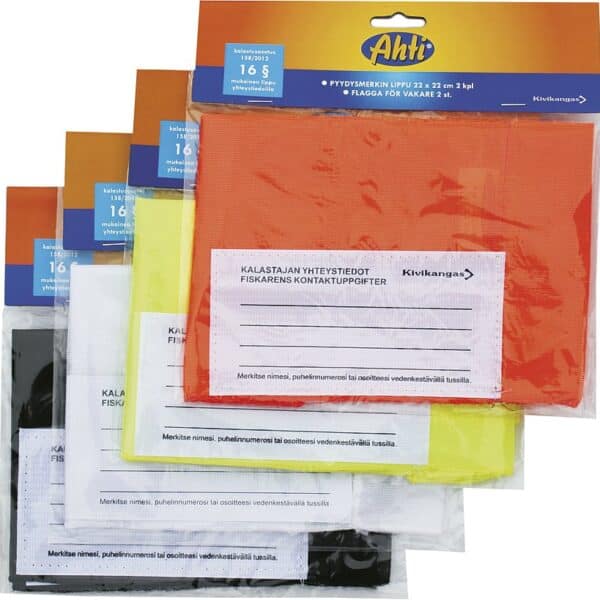 Flagga orange flour 22x22cm för flaggboj, nätvakare 2-pack - Bild 1
