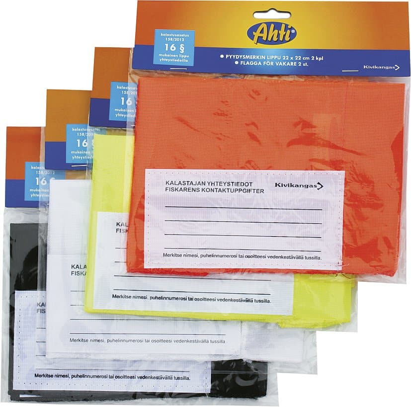 Flagga svart 22x22cm för flaggboj, nätvakare 2-pack